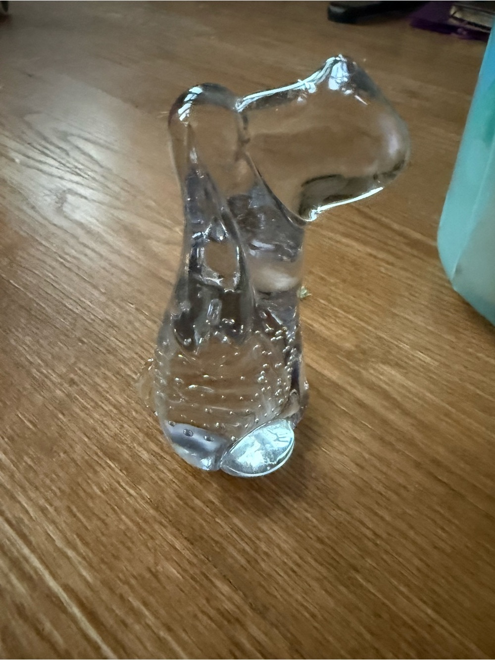 Clear art glass dog figurine